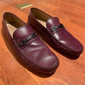 Tod’s Mens Leather Driving Shoes - Burgundy